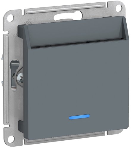 Выключатель карточный с подсветкой без рамки Systeme Electric AtlasDesign 1-кл. грифель картинка